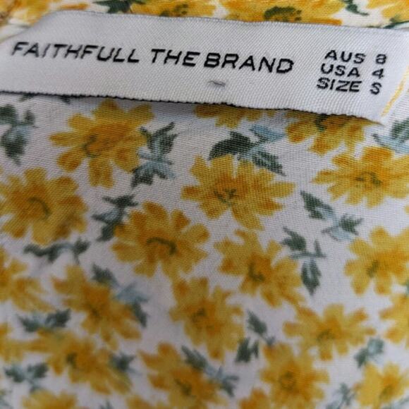 Faithfull The Brand Floral Mini Dress Yellow As Seen On Taylor Swift Size Small - Picture 2 of 8